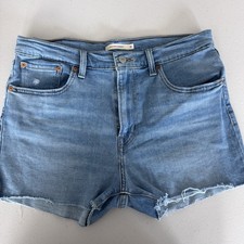 Levi's High Rise Denim Shorts Size 12/31 Hypersoft- Medium Wash
