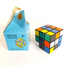 Vintage Rubik's Cube / Bűvös Kocka by Politechnika 1970s, With Box, 116 grams
