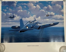 Ken Walsh Signed Stan Stoke 18x22 Print Mission To Buin Harbor MoH AIV COA