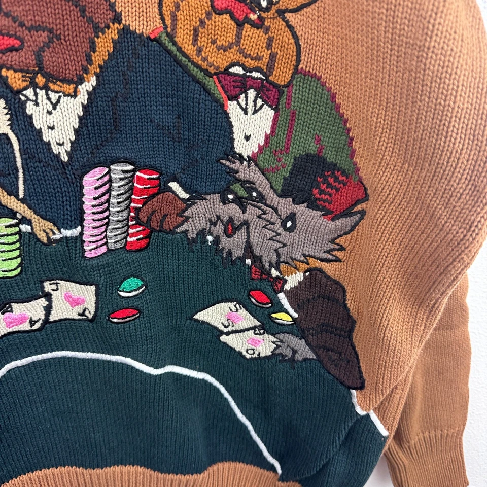Suéter tejido de colección para perros de póker Kelton Dexter M bordado kitsch Foto 3 de 4