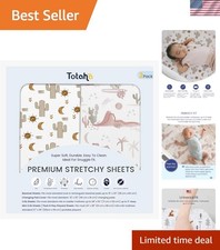 Luxurious Cactus Jersey-Knit Crib Sheets - Hypoallergenic Long-Lasting Comfort