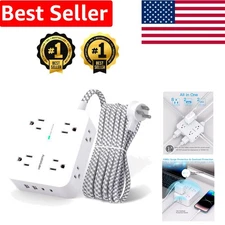 Power Strip with 2 USB-C Ports & 8 Outlets - Safe Home Charging Solution