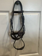Nunn Finer Event Bridle Cob Havana Leather Horse Headstall Nickel Hardware Flash