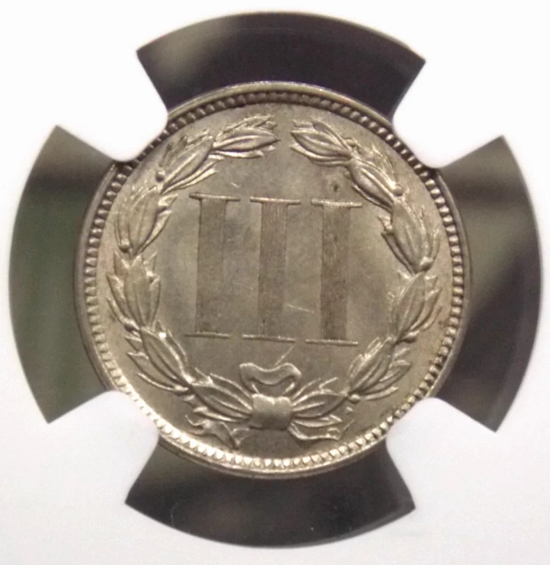 1872 Three Cent Nickel *OBSOLETE* 3CN NGC MS63 #006 Unc BU Uncirculated ECC&C - Image 2 of 4