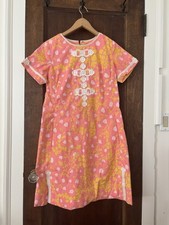 Vintage 1960s Orange and Pink Floral Lilly Pulitzer Shift Dress Size M