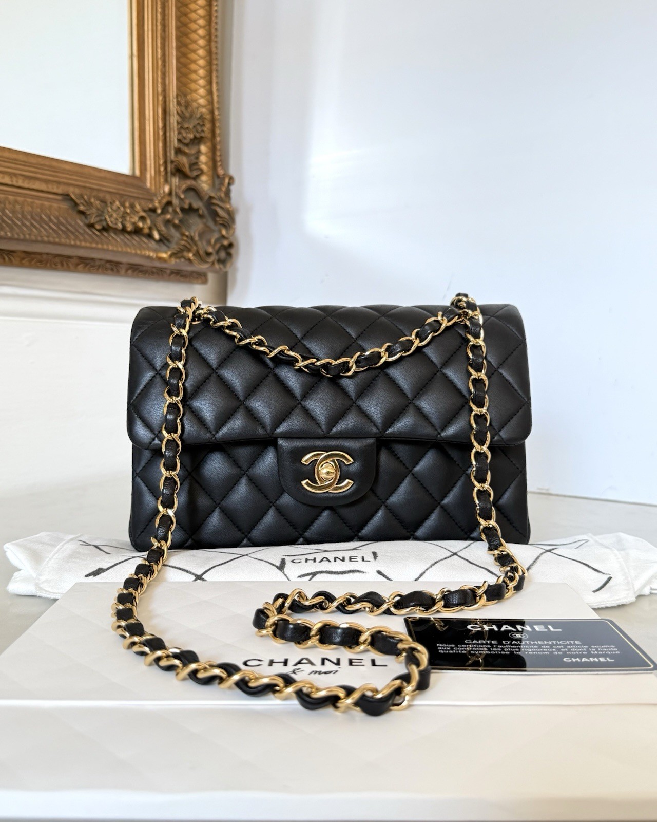 Chanel Classic Small Double Flap Bag Gold Hardware Authentic