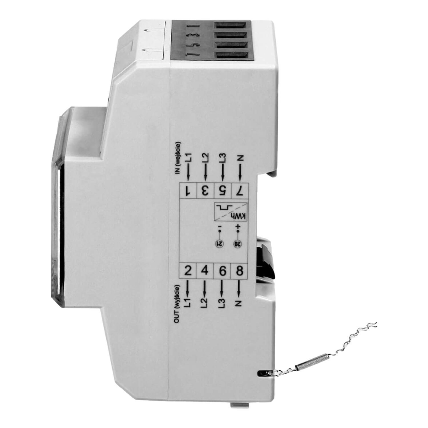 Compteur électrique triphasé avec sortie impulsionnelle et écran LCD rétroéclairé