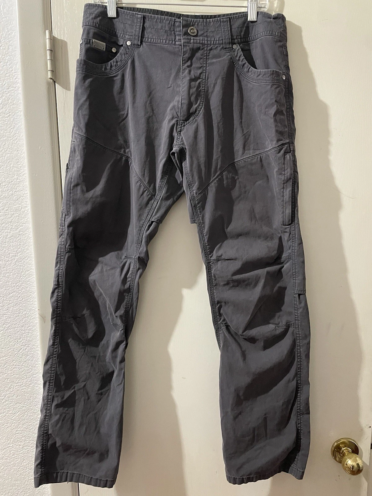 Kuhl Pants Mens 32x29 Grey Lightweight Stretch Hiking Outdoor Zip Pockets