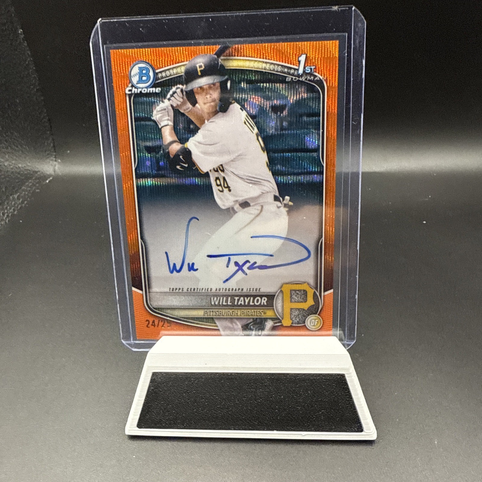 Will Taylor 2025 Bowman Chrome 1st Bowman True Orange Auto 21/25 #CPA-WT