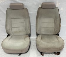 Ford Mustang Hatchback Fox Front Seat Cloth Left Right Gray Seat Track 87-93 Oem