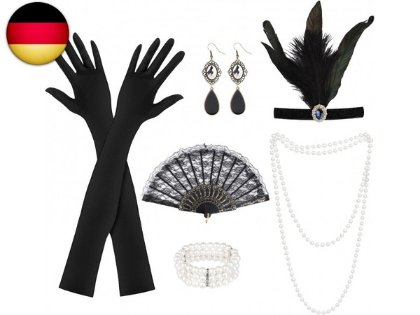 20Er Jahre Accessoires, 6 StüCk 1920 ZubehöR Set, 20Er Jahre KostüM Damen, Gr-image