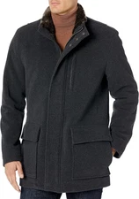 Cole Haan Men's Wool Plush Car Coat