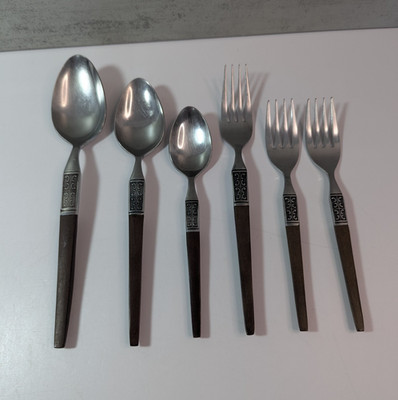 Vintage MCM Ecko Eterna La Joya Flatware Set of 6 Spoons & Forks