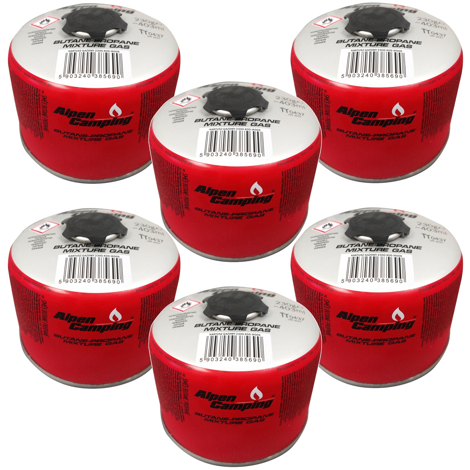 Cartouches gaz Alpen Camping propane-butane IK009 pour cuisiner en plein air