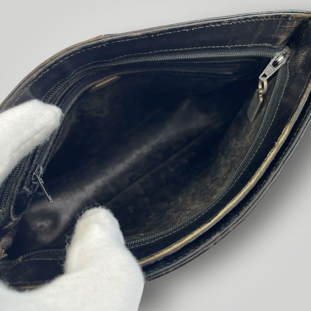 GUCCI  Shoulder Bag Interlocking Black Leather Gold Hardware — image 14
