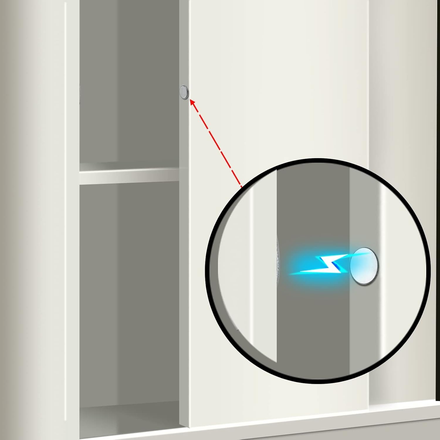 Mousike Magnetic Door Catch Ultra Thin Cabinet Magnets 30 Pack, Silvery white 