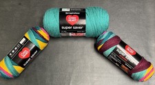 Two Red Heart Super Saver Jeweltone 5 Oz  One Red Heart Super Saver Jade 7 Oz