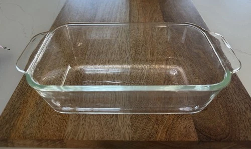 Pyrex Vintage 213-R Clear Glass Loaf Pan, 1.5 Qt, 8.5" x 4.5" x 2.5"  Preowned,
