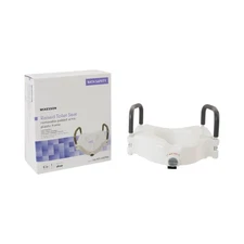 McKesson White Non-Elongated Toilet Seat with Arms 5" Height up to 300 lbs