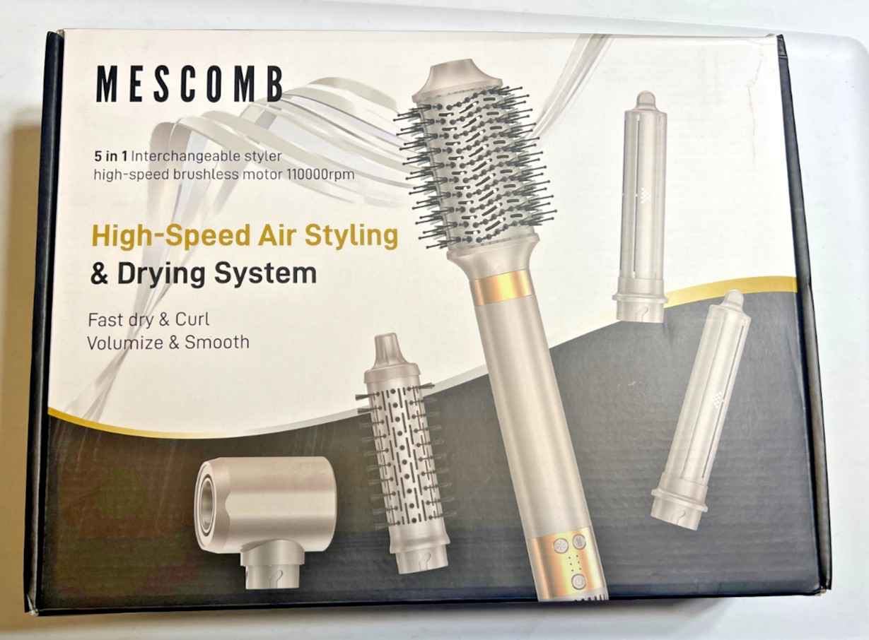 5-in-1 Hot Air Styler – Fast Hair Dryer with Auto Wrap Curlers & Volumizin