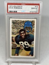 1970 KELLOGGS #15 3D DAVE ROBINSON HOF GREEN BAY PACKER PSA 10 GEM MT COLLECTION