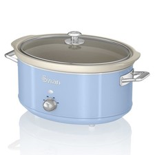 Swan Retro Slow Cooker with 3 Temperature Settings, Retro Blue, SF17031BLN