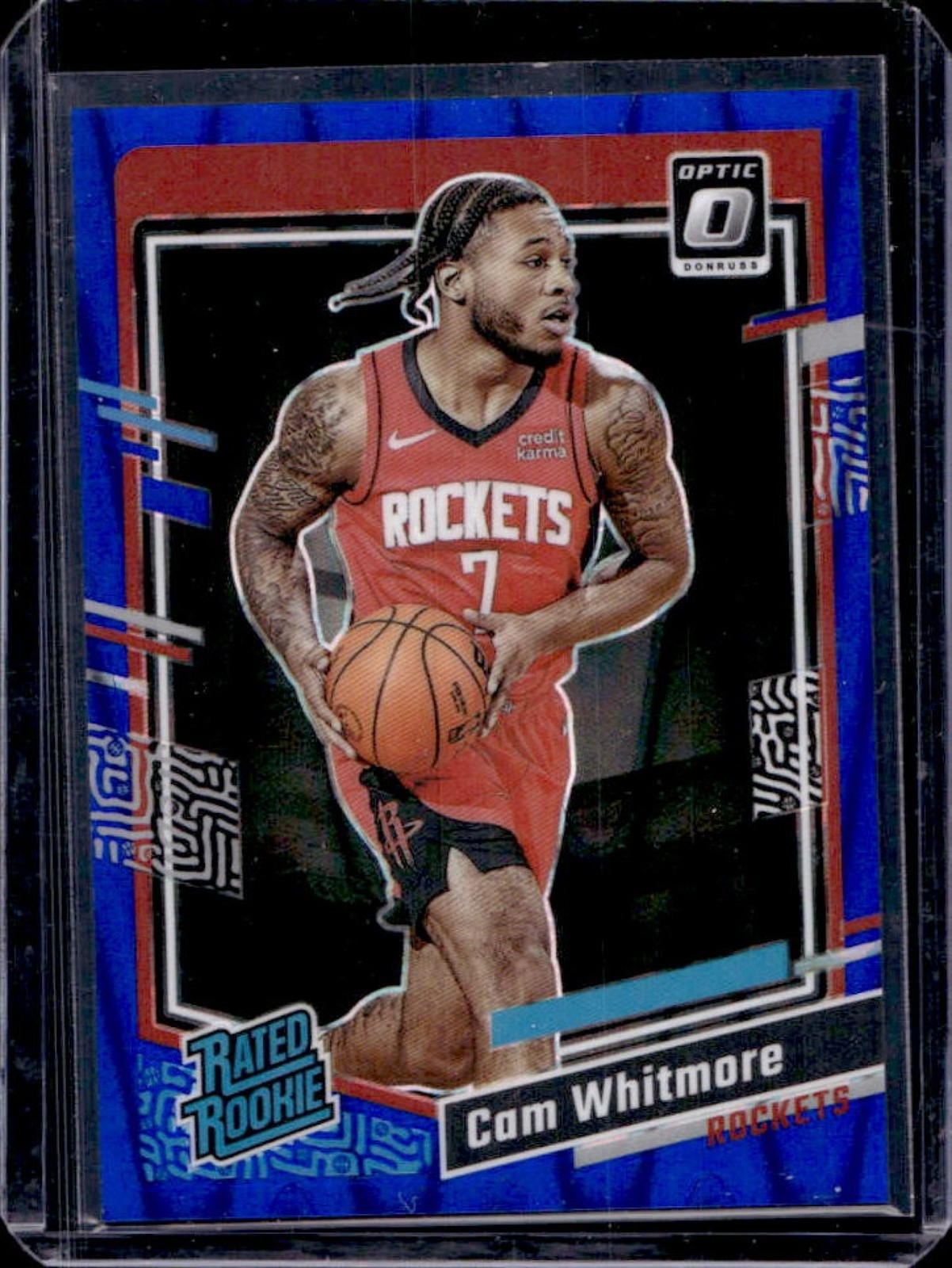 2023-24 Donruss Optic Cam Whitmore Blue Seismic Prizm Rated Rookie #/249 Rockets