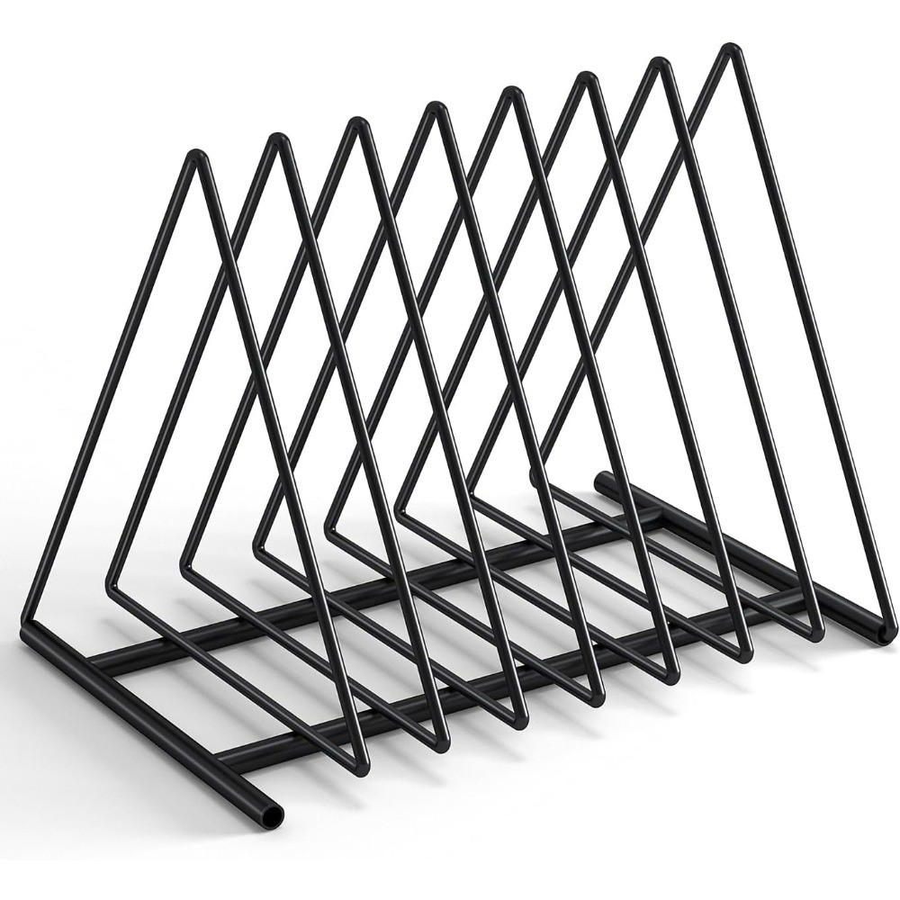 Triangle Desk File Organizer, 7 Slots Metal File Sorter Magazine Holder Document