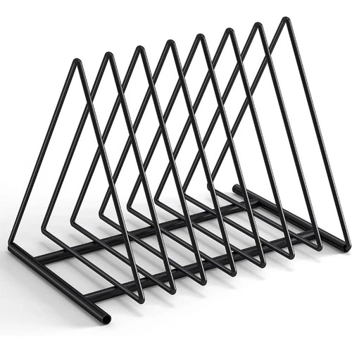 Triangle Desk File Organizer, 7 Slots Metal File Sorter Magazine Holder Document