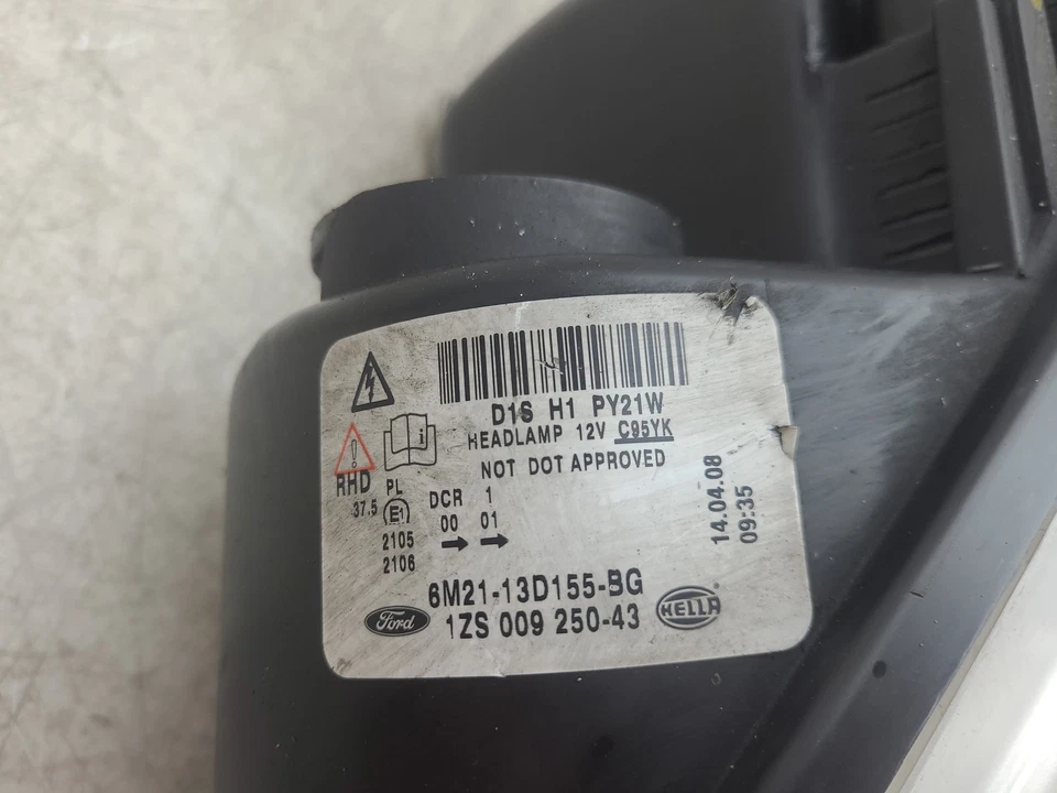 2008 FORD S-MAX TITANIUM TDCI 143 Passenger Headlamp LH - Image 3 of 4