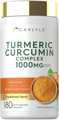 Turmeric Curcumin 180 Caps Carlyle Black Pepper Complex High Absorption Non-GMO