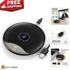 360 USB Condenser Mic for Online Meetings - Plug Play with Mute Function