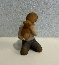 Willow Tree Kindness (Boy) with Puppy Dog Susan Lordi Demdaco 2008 No box EUC