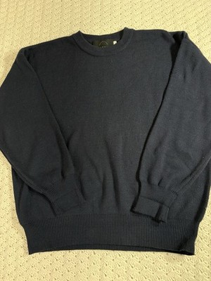 Bogner Sweater Mens Large Navy Blue Crewneck Pullover Acrylic Wool Vtg Large