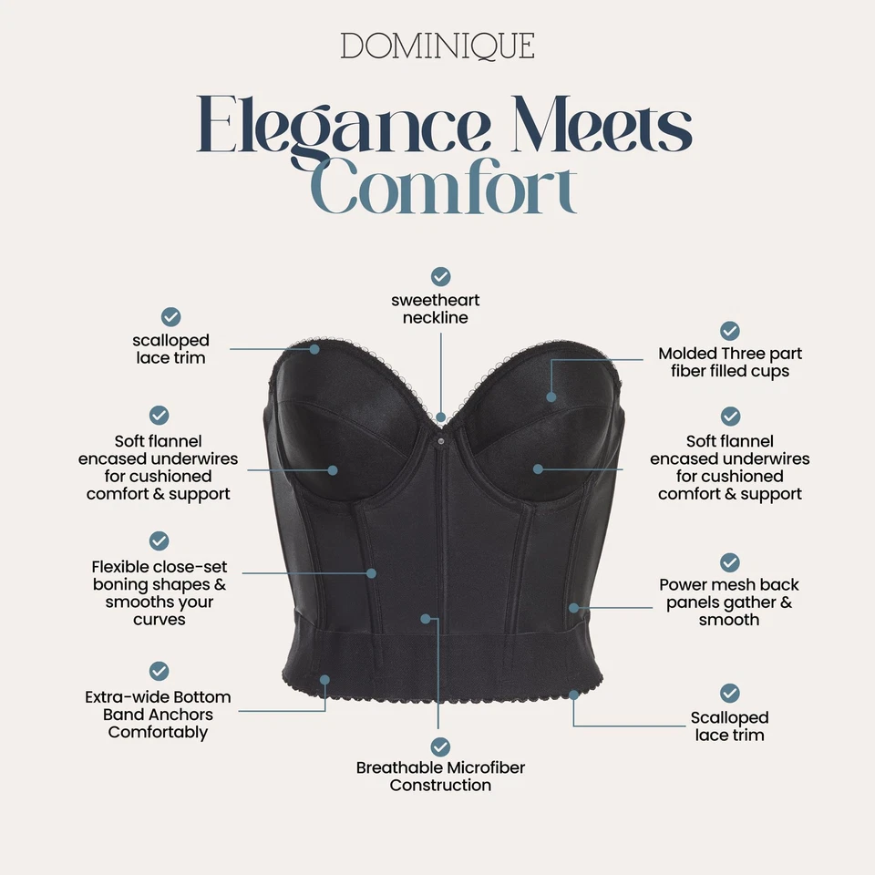 Sujetador nupcial Dominique Noemi para mujer sin espalda sin tirantes bustier #6377 – Foto 4 de 4