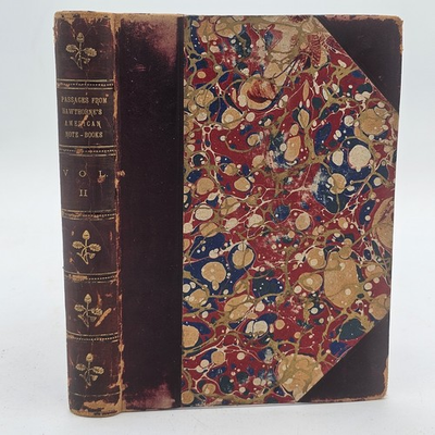#ad Hawthorne American Note Books Vol II 1881 Half Leather $90.00