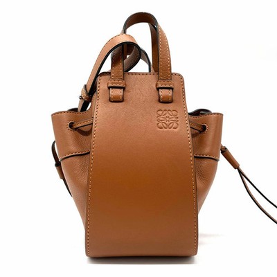 LOEWE Hammock Leather Drawstring Shoulder Shoulder Bag Brown Leather