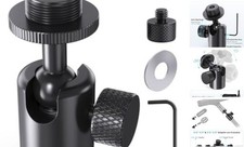 Ball and Socket Head Microphone Adapter, All Metal, 180   360  Swivel Mini