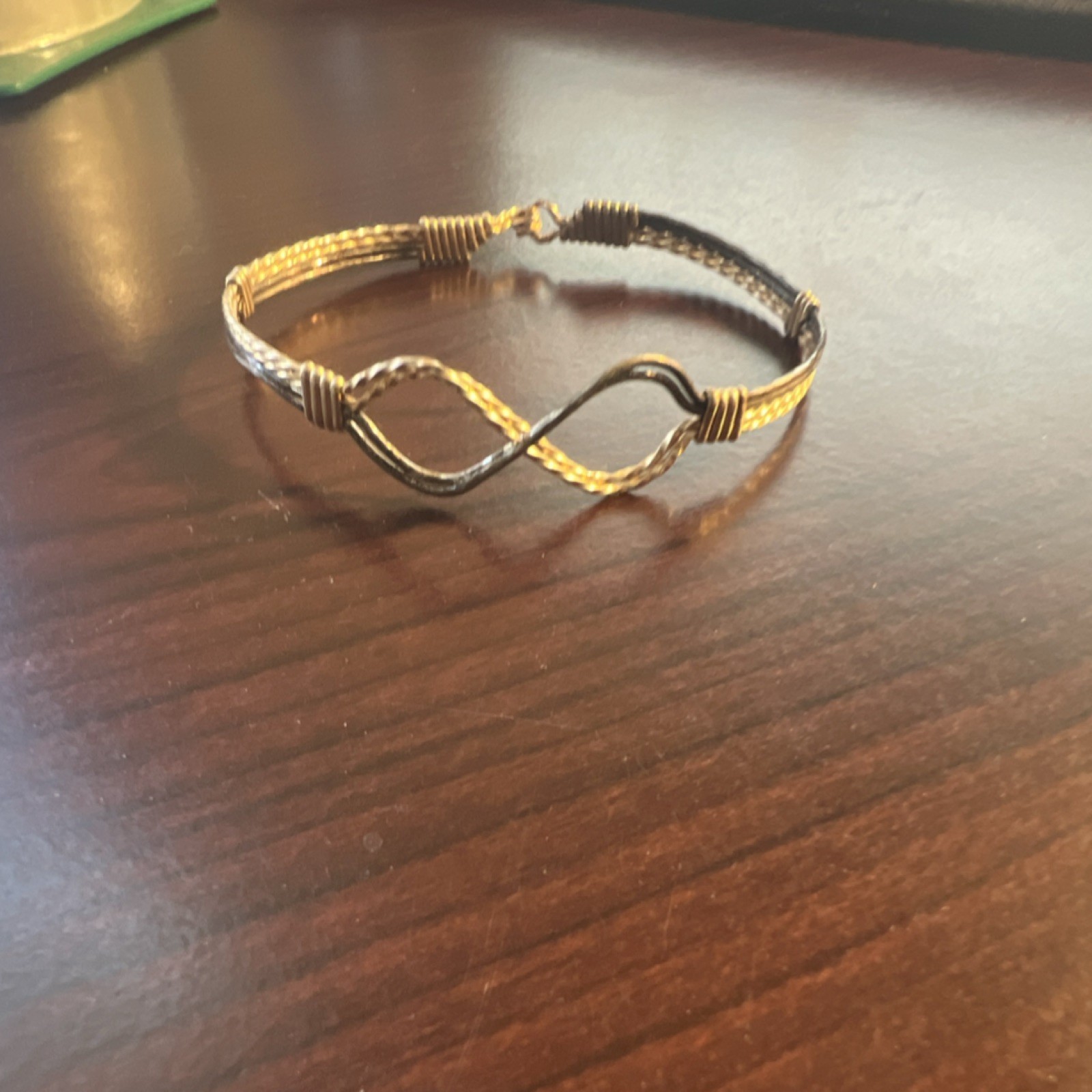 Ronaldo Infinity Bangle Bracelet Adjustable Gold … - image 1