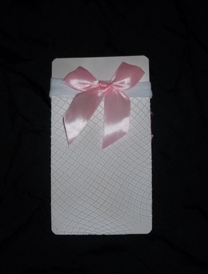 Tween girls white fishnet thigh high socks w/pink bows nip