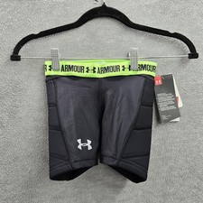 Under Armour Girls Activewear Shorts YXS Black Elastane Nylon Compression NWT