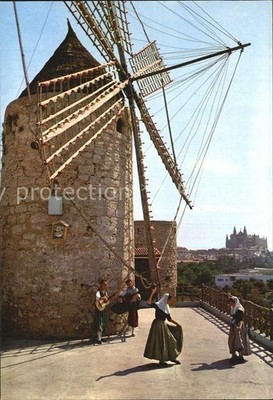 Palma de Mallorca Molino del Jonquet Series II Num 3282 Windmill Folklore Dance 