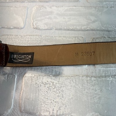 Brighton Belt Womens Medium Brown Croc Embossed Ornate  display picture 2