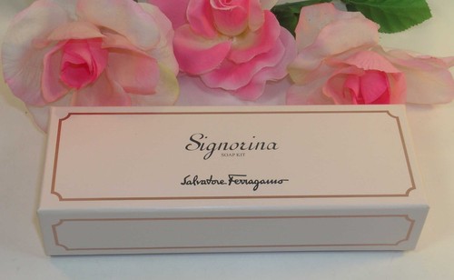New Salvatore Ferragamo Signorina Soap Kit Set of 3 Soaps Boxed 1.7 oz 50 g Each - Picture 2 of 5