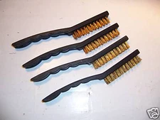 4 Pc WIRE BRUSH BRASS PLASTIC HANDLE WIRE BRUSH BRASS Free Shipping