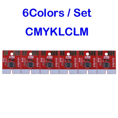 Juego de 6 piezas de chip permanente CMYKLCLM para cartucho de tinta Mimaki JV33/CJV30-60BS BS3 - Imagen 1 de 6