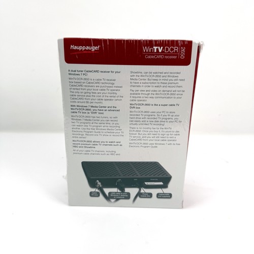 Hauppauge WinTV-DCR-2650 Dual Tuner CableCARD Receiver & Windows Media NEW SEALE - Picture 4 of 8