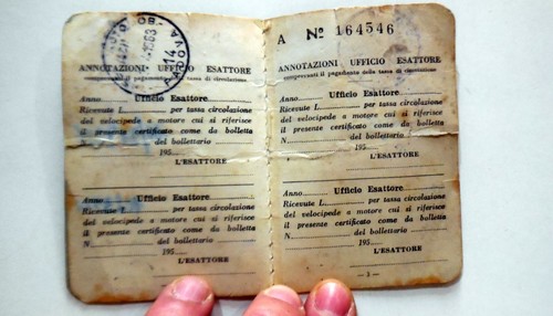MINISTERO DEI TRASPORTI CERTIFICATO DI CONFORMITà MOTORE AUSILARIO 1958 mosquito - Picture 3 of 5