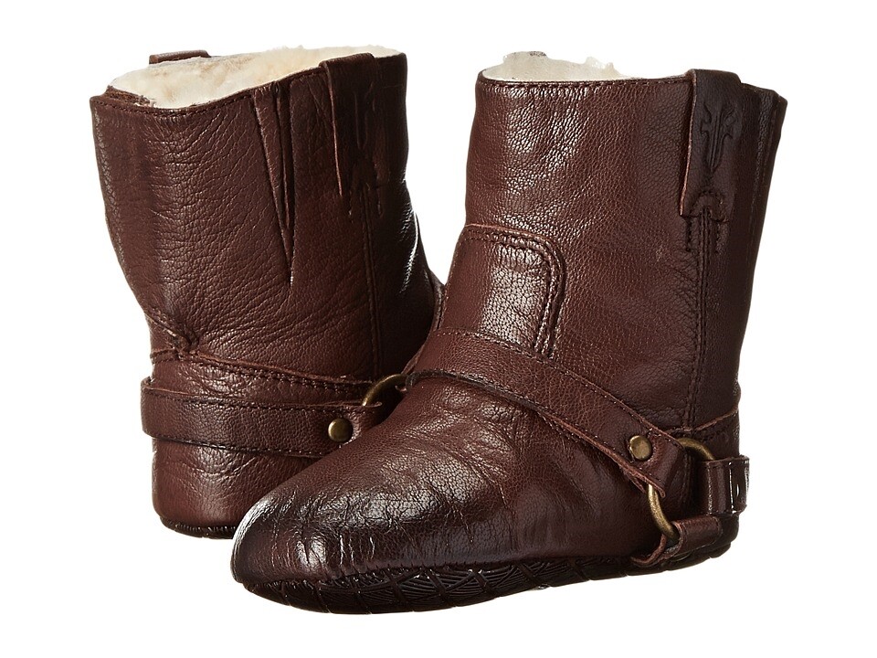 Frye Harness Baby Frye Boots Frye 249074 Infant/Toddler Harness Leather  Bootie Shearling Dark Brown Size - Main Image