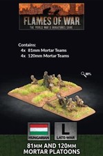 Flames of War HU705 81mm and 120mm Mortar Platoons 8 Gaming Miniatures
